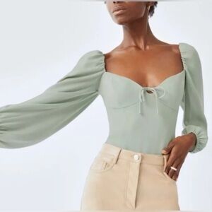Wilfred Sage Green Puff Sleeve Blouse
